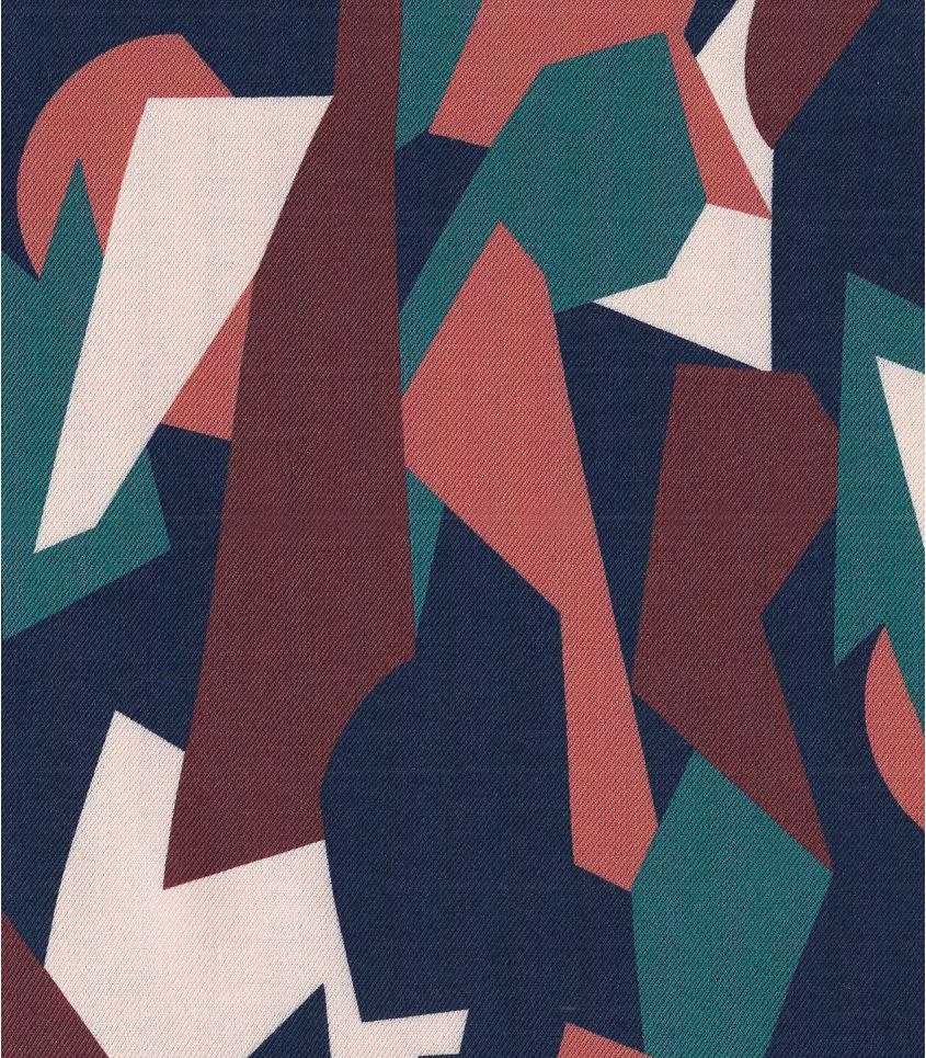 Tissu twill Cubisme - Mélèze
