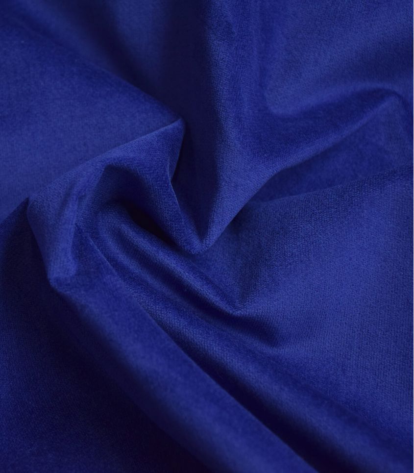 Tissu velours lisse stretch - Bleu