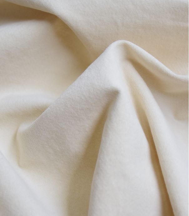Tissu velours lisse stretch - Ecru Tissu velours lisse stretch - Ecru