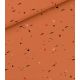 Tissu French Scribbles - Autumn leaves brown
