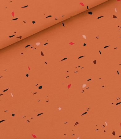 Tissu French Scribbles - Autumn leaf brown Tissu French Scribbles - Autumn leaf brown