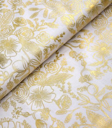 Tissu coton - Colette - Cream Metallic Fabric