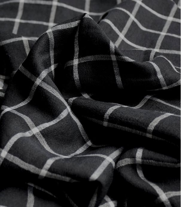 Tissu crêpe viscose carreaux - Black&White Tissu crêpe viscose carreaux - Black&White