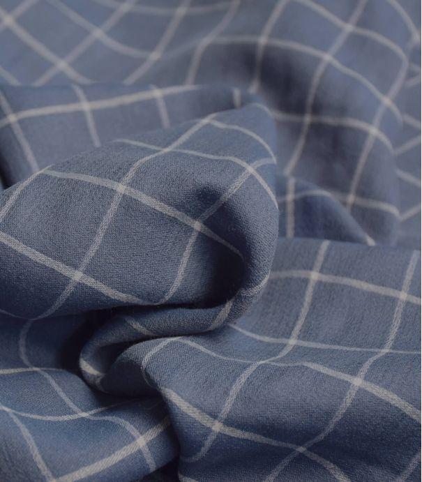 Tissu crêpe viscose carreaux - Slate blue Tissu crêpe viscose carreaux - Slate blue