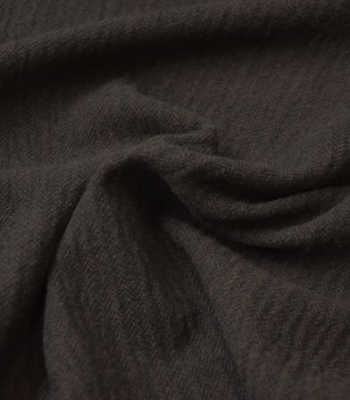 Tissu lainage fin chevrons crinkle - Chocolate Tissu lainage fin chevrons crinkle - Chocolate