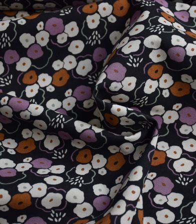 Tissu viscose Rinad - Myrtille Lilas Tissu viscose Rinad - Myrtille Lilas
