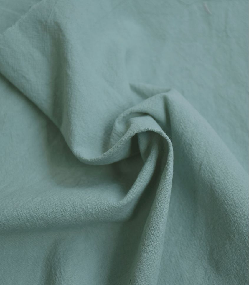 Tissu coton lavé - vert grisé