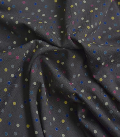 Tissu Jersey viscose- Pois multico Brown Tissu Jersey viscose- Pois multico Brown