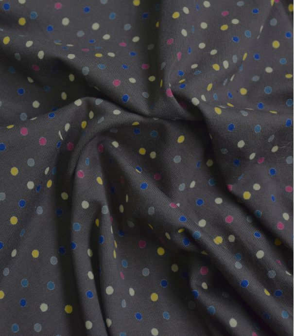 Tissu Jersey viscose- Pois multico Brown Tissu Jersey viscose- Pois multico Brown