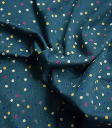 Tissu Jersey viscose- Pois multico Oil Tissu Jersey viscose- Pois multico Oil