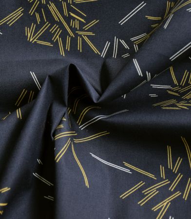 Tissu coton - Doris noir jaune Tissu coton - Doris noir jaune