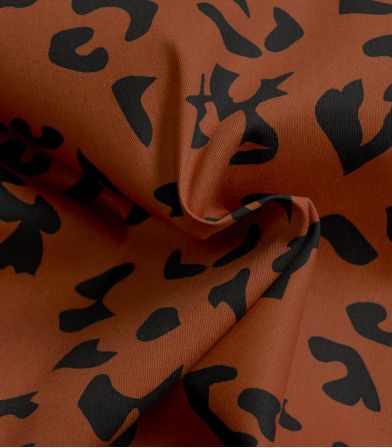 Tissu coton - Tacheté Orange noir