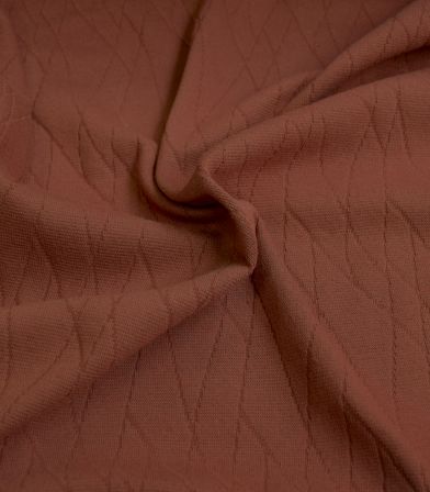 Tissu Jersey jacquard - Brique Tissu Jersey jacquard - Brique