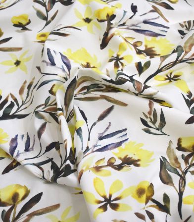 Tissu jersey - Fleurs Aquarella Tissu jersey - Fleurs Aquarella