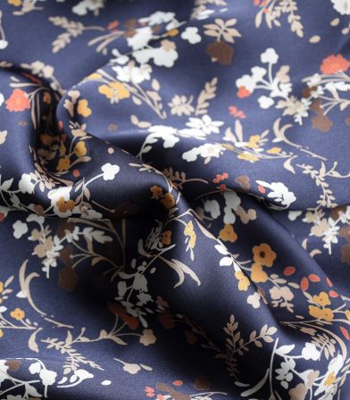 Tissu polyester - Satin Hoba marine Tissu polyester - Satin Hoba marine