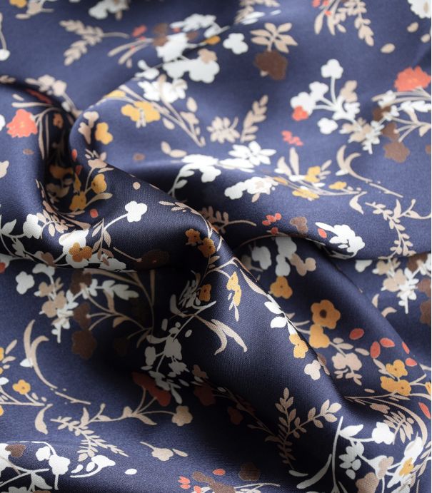 Tissu polyester - Satin Hoba marine Tissu polyester - Satin Hoba marine