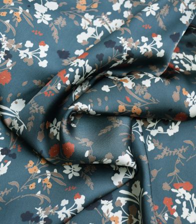 Tissu polyester - Satin Hoba Vert sapin Tissu polyester - Satin Hoba Vert sapin