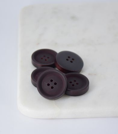 Boutons manteau bois mat - Acajou 27mm