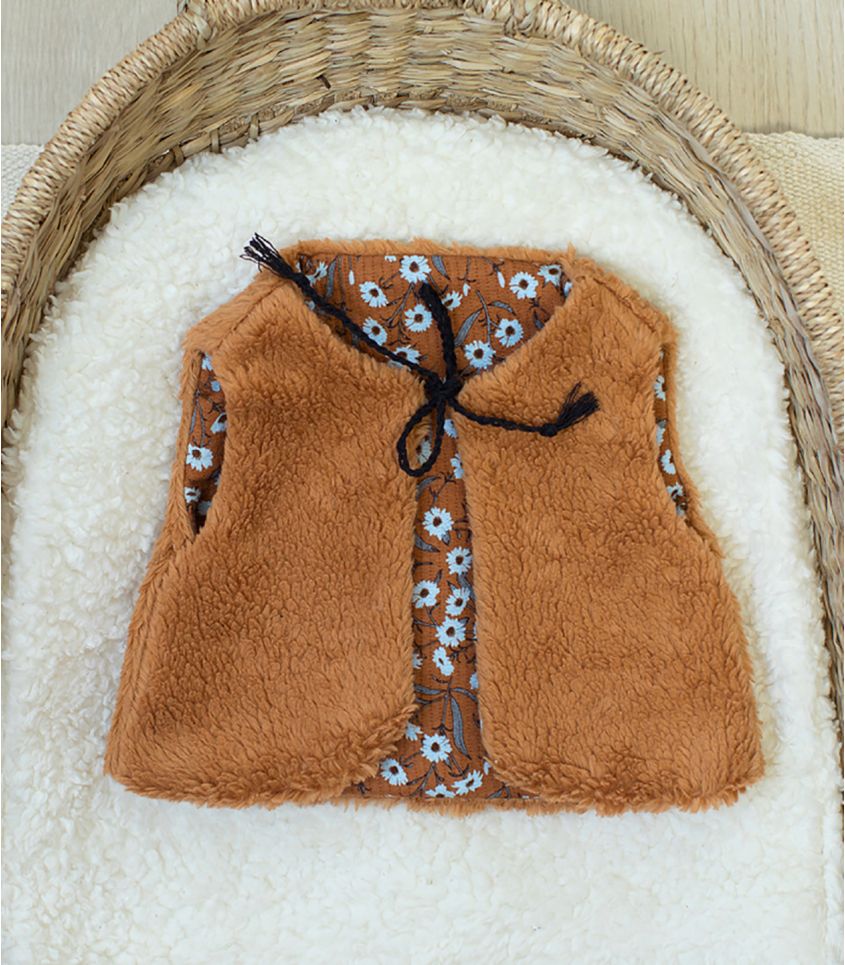 Tissu coton dobby Camomile - Cashew brown