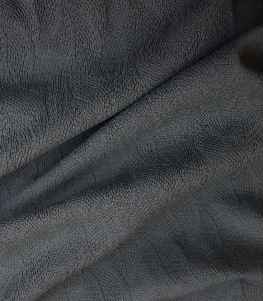 Tissu Jersey Bio - Jacquard Leaf - Calm grey