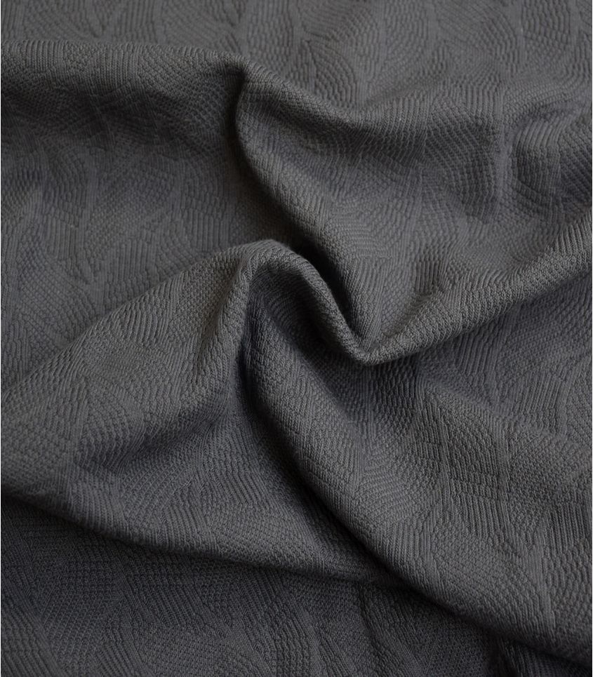 Tissu Jersey Bio - Jacquard Leaf - Calm grey