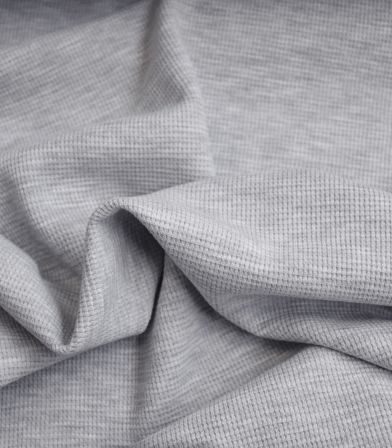 Jersey maille nid d'abeille - Gris chiné
