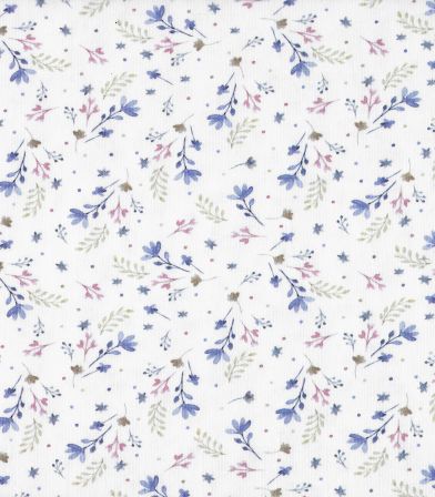 Tissu jersey imprimé - Branchettes blue
