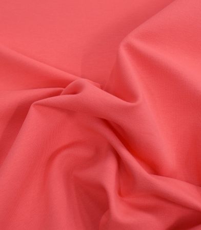 Mélange Laine Imprimé Tissu Jersey-Rose Design 2 Way Stretch-Rouge & Noir