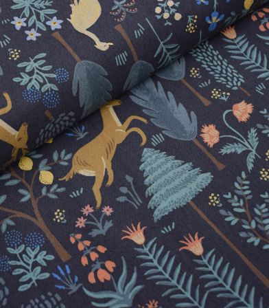 Tissu Canvas - Menagerie - Black Metallic Tissu Canvas - Menagerie - Black Metallic