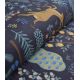 Tissu Canvas - Menagerie - Black Unbleached Canvas Metallic
