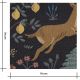Tissu Canvas - Menagerie - Black Unbleached Canvas Metallic