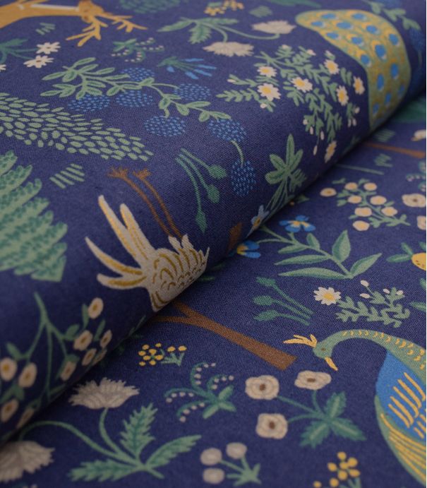 Tissu Canvas - Menagerie - Navy Metallic