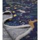 Tissu Canvas - Menagerie - Navy Unbleached Canvas Metallic