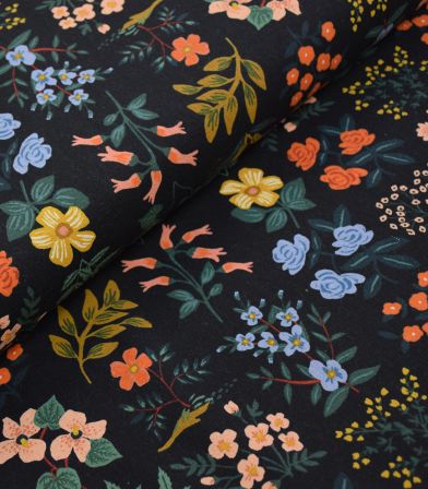 Tissu Canvas - Wildflower Field - Black Tissu Canvas - Wildflower Field - Black