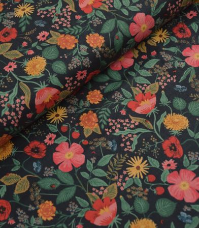 Tissu coton - Poppy Fields - Black Tissu coton - Poppy Fields - Black