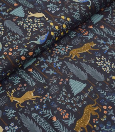 Tissu coton - Menagerie - Black Metallic Tissu coton - Menagerie - Black Metallic