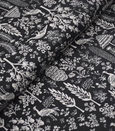 Tissu coton - Menagerie Silhouette - Black Tissu coton - Menagerie Silhouette - Black