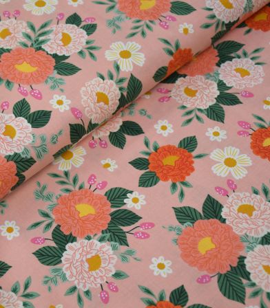 Tissu coton - Full Bloom - Rose