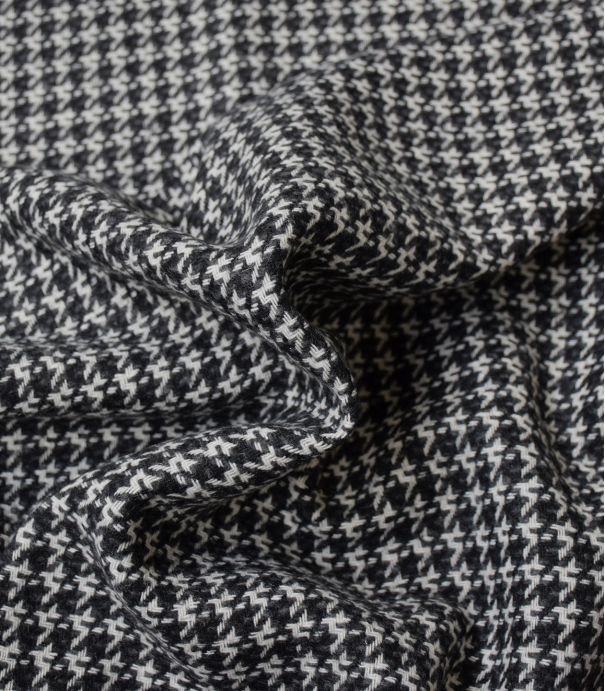 Tissu Lainage pied de poule - Noir & blanc Tissu Lainage pied de poule - Noir & blanc