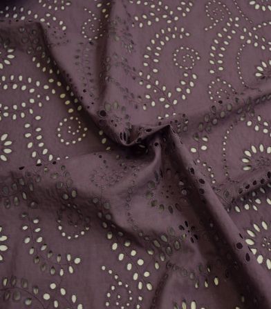 Broderie anglaise Arabesque - Mauve Broderie anglaise Arabesque - Mauve