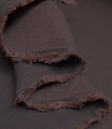 Tissu Gabardine Chambray - Chocolat