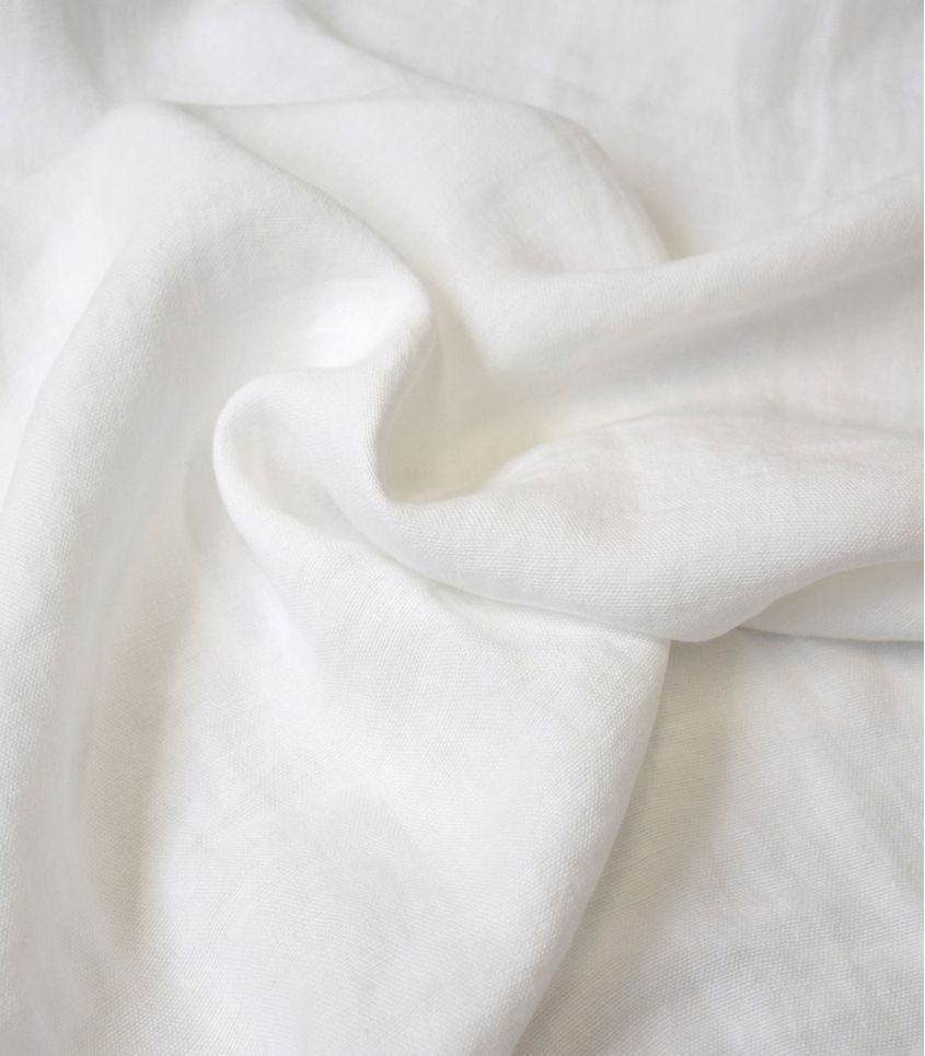 Tissu lin lavé Grande Largeur - Blanc