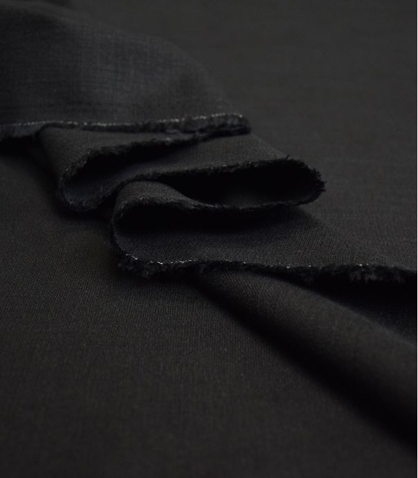 Tissu lin viscose élasthanne - Black