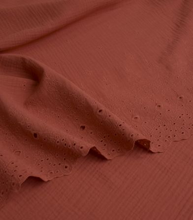 Double gaze feston & broderie - Rust Double gaze feston & broderie - Rust