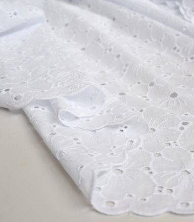 Broderie anglaise festonnée Mellifère - White Broderie anglaise festonnée Mellifère - White