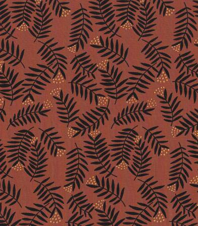 Tissu viscose Rameaux - ambre