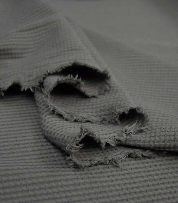 Tissu jersey gaufrette - Ciment