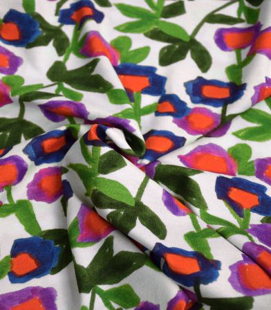 Tissu jersey viscose - Felty flowers Tissu jersey viscose - Felty flowers