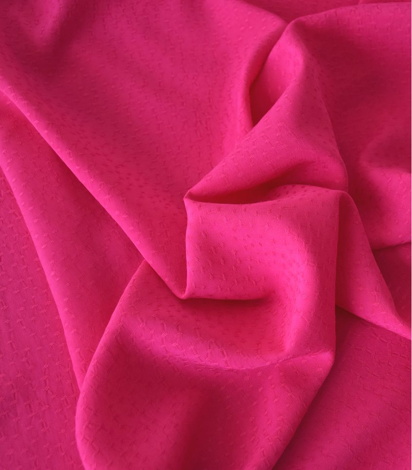 Tissu viscose Jacquard - Rice Shocking pink
