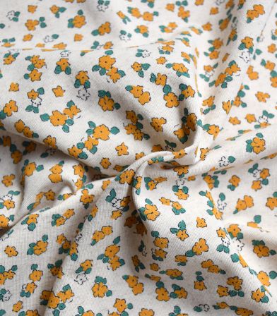 Tissu jersey coton lin - Rosalie
